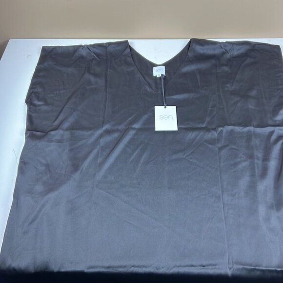 NWT SEN Dramatic Black Tunic Asymetric Dress side Medium - Picture 10 of 11